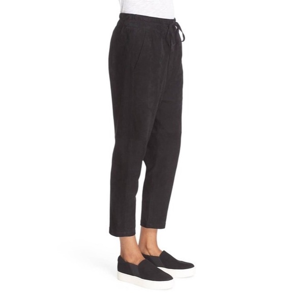 NWT Vince 💯 leather suede jogger pants black - Picture 2 of 5